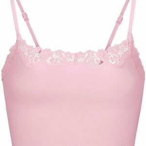 SKIMS Pink Lace Tank